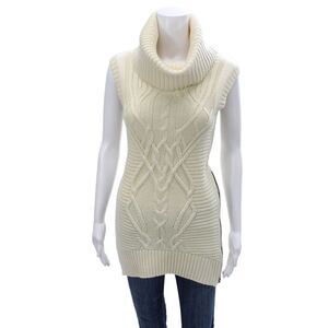 Hotel Particulier Women Tunic Sweater Merino Ivory Size S